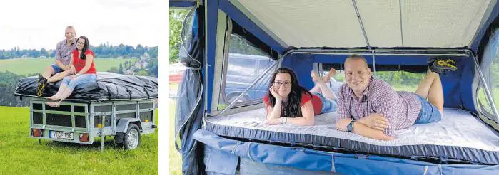 Das Ehepaar Corina und Frank Maskow präsentieren ihren Campfix Eigenbau